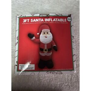3 Ft Indoor Battery Operated Inflatable Santa Christmas Decor